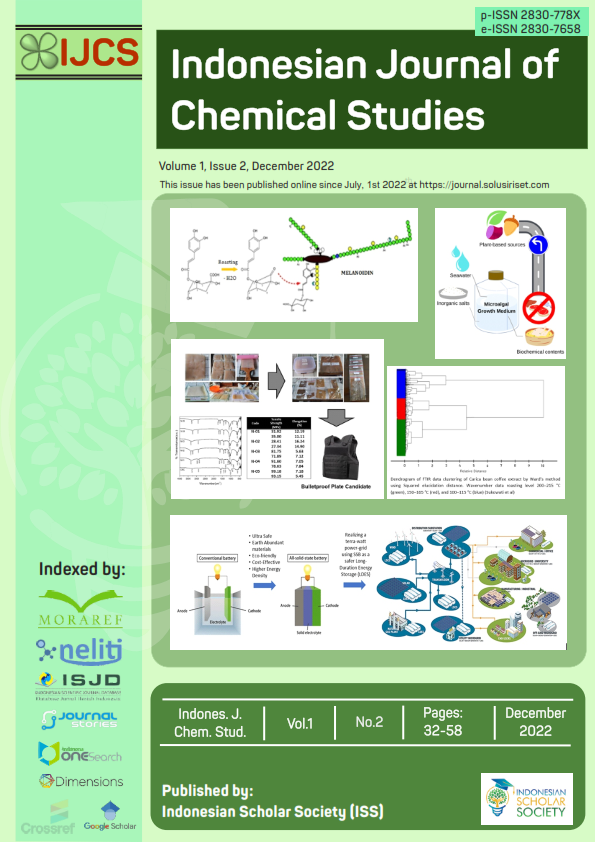 					View Vol. 1 No. 2 (2022): Indones. J. Chem. Stud., December 2022
				